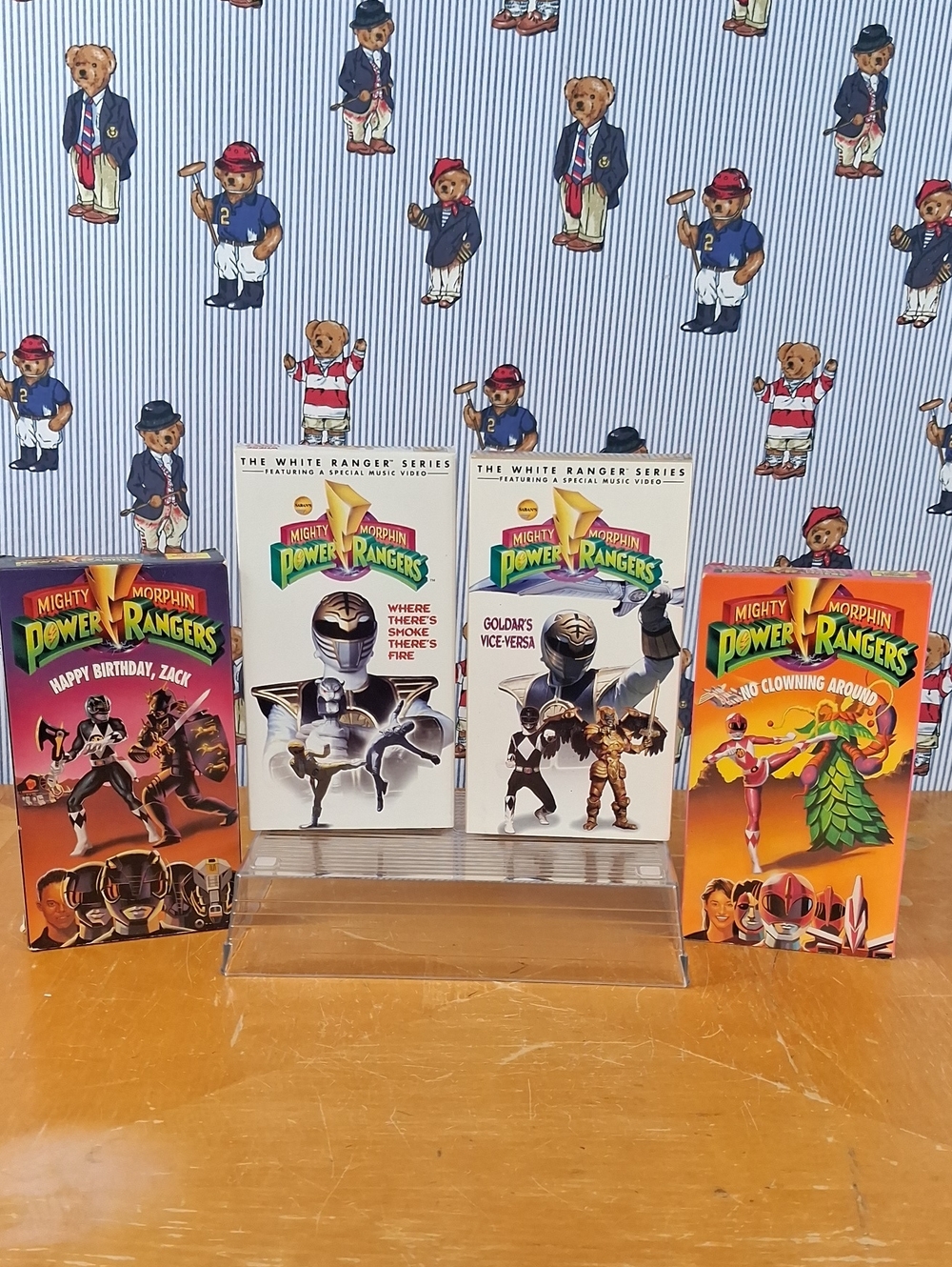Lot Of 4 Vintage Mighty Morphin Power Ranger & White Ranger Series Vcr Vhs Tapes